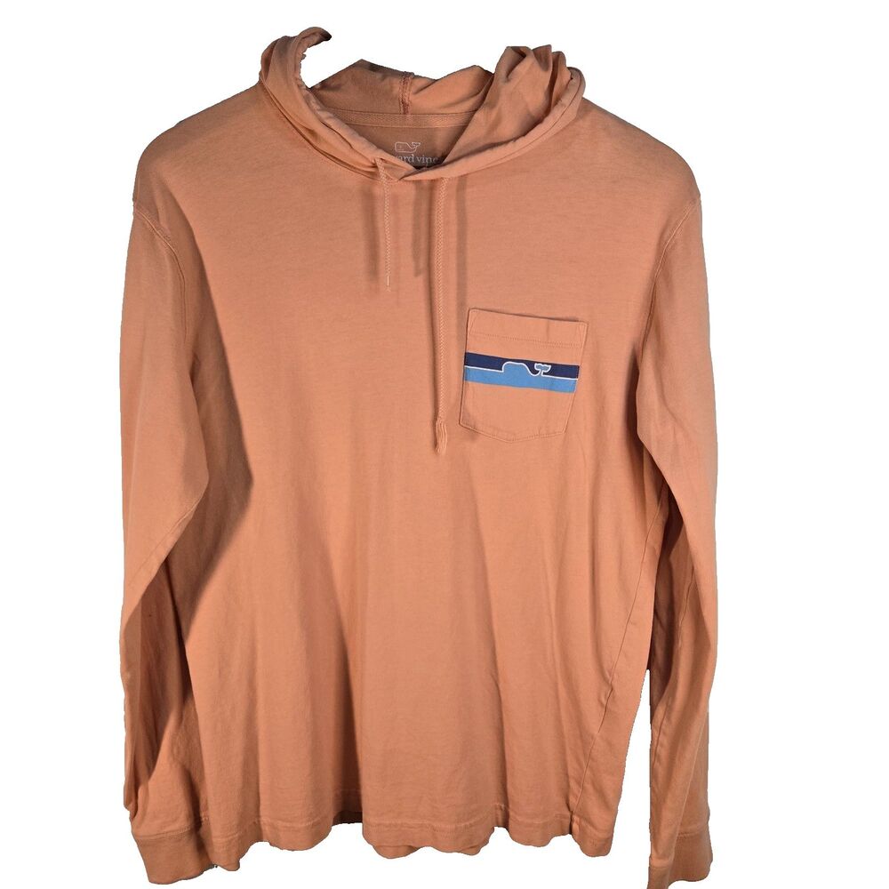 Vineyard Vines Coral Oversized Hooded Long Sleev T Shirt Womens XS